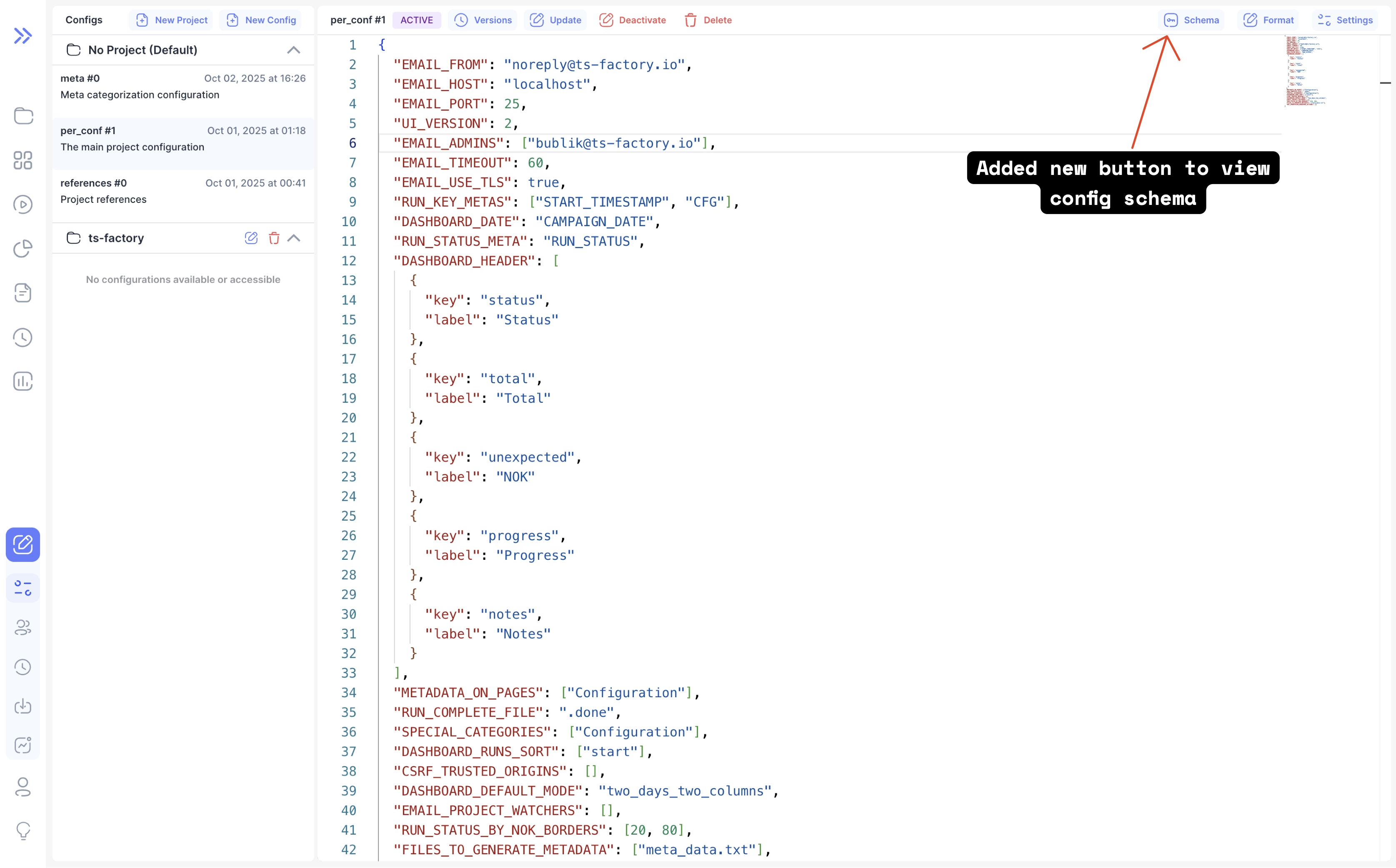 Config Schema Button